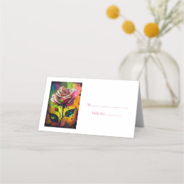 Asiento Tarjeta de número de mesa para invitados Rosas Roj