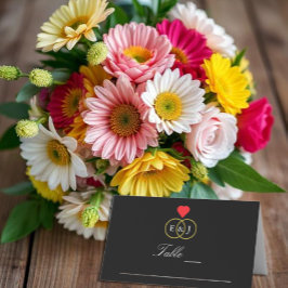 Asiento Tarjeta de plaza Boda de anillos entrelazados