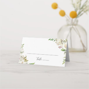 Asiento Tarjeta de plaza Boda floral Peony en invierno bla