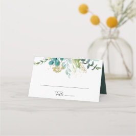 Asiento Tarjeta de plaza Boda Floral Tropical Gold