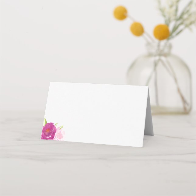 Asiento Tarjeta de plaza Boda rosa | Floral audaz (Anverso)