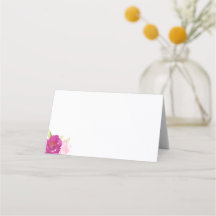 Tarjeta de plaza Boda rosa | Floral audaz