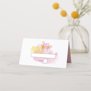 Asiento Tarjeta de plaza Boda Tropical Plumeria Frangipani