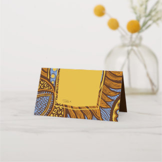 Asiento Tarjeta de plaza de mesa floral africana Ankara Bl
