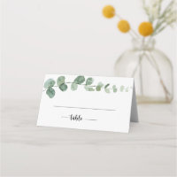 Tarjeta de plaza del Boda de Eucalyptus Green Deli