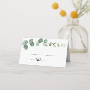 Asiento Tarjeta de plaza del Boda de Eucalyptus Green Deli