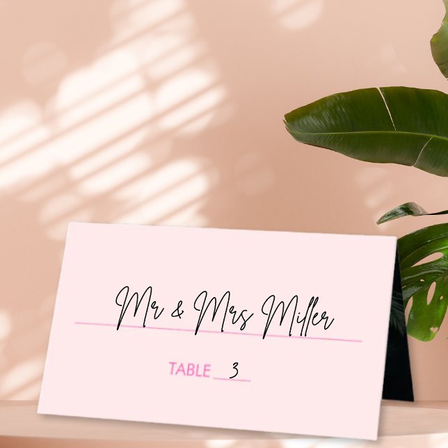 Asiento Tarjeta de plaza Mitzvah de Bat Moderno con Palm T (Pink Tropical Palm Modern Bat Mitzvah Place Card
)