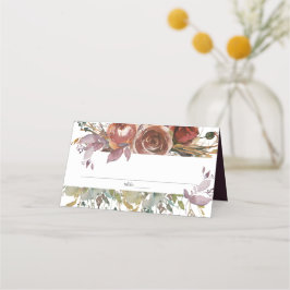 Asiento Tarjeta de plaza para Boda de maritero y ciruela