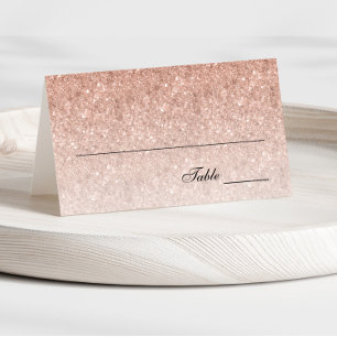 Asiento Tarjeta de plaza personalizada Rosa Gold Glam Purp