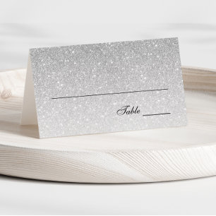 Asiento Tarjeta de plaza Purpurina Silver Glam