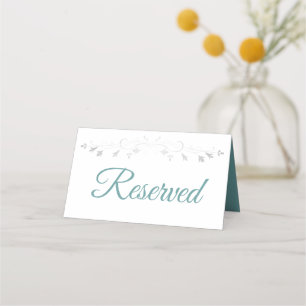 Asiento Tarjeta de plaza reservada de boda elegante verde