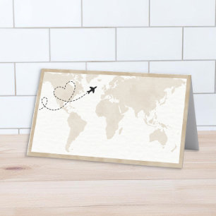 Asiento Tarjeta de posición Baby Shower del Mapa Mundial d