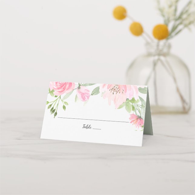 Asiento Tarjeta de posición del Boda del Peony de primaver (Anverso)