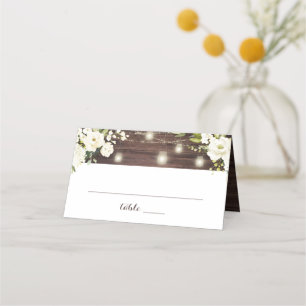 Asiento Tarjeta de posición Rusood White Floral String Lig