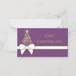 Asiento Tarjeta de regalo de árbol de Navidad con lazo mor