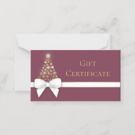 Asiento Tarjeta de regalo de árbol de Navidad rojo violeta