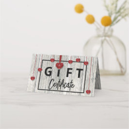 Asiento Tarjeta de regalo de madera rústica moderna para d