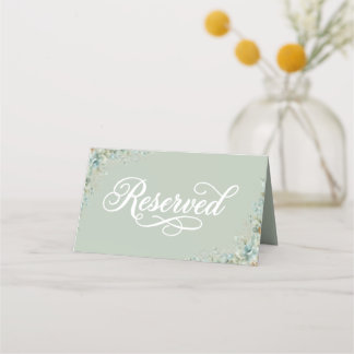 Asiento Tarjeta de Señal de Reserva de Salvia de Eucalipto