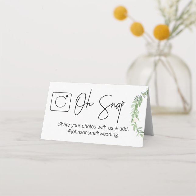 Asiento Tarjeta de tabla plegada OH SNAP #hashtag (Anverso)