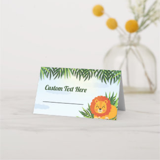 Asiento Tarjeta de tema de selva salvaje Safari Animal Leó