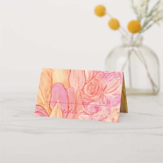 Asiento Tarjeta de tienda de la recepción de bodas Flores  (Anverso)