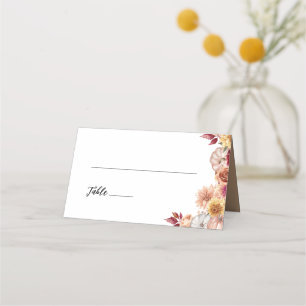 Asiento Tarjeta del lugar de la boda de otoño