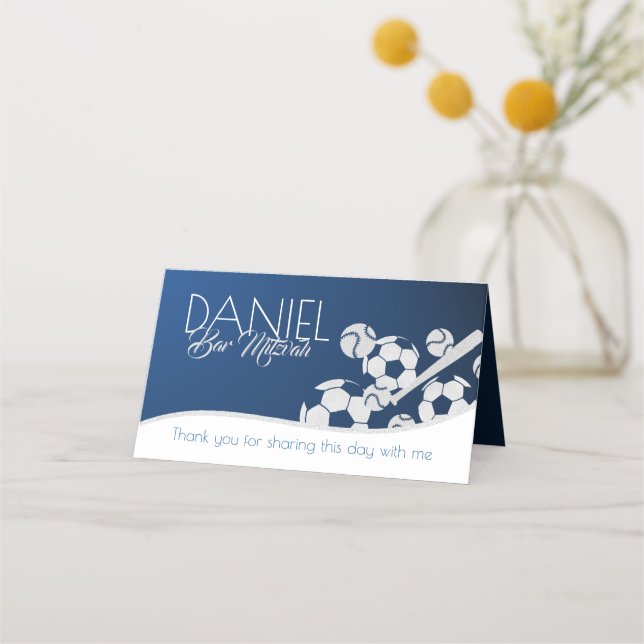 Asiento Tarjeta deportiva Combo Béisbol de fútbol (Reverso)