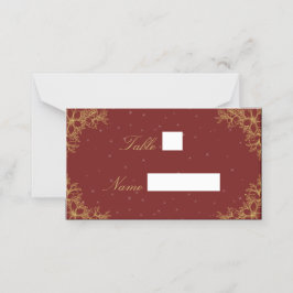 Asiento Tarjeta Ornate de Oro Boda Floral Venue Place