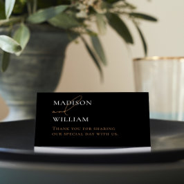 Asiento Tarjeta personalizada de lugar de Boda en blanco y