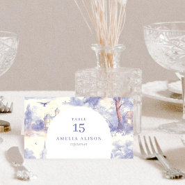 Asiento Tarjeta plegable de mesa de arte Toile de jouy