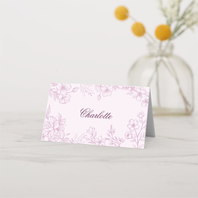 Asiento Tarjeta plegable plegable de tela rosada (Anverso)