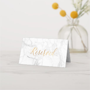 Asiento Tarjeta reservada de mármol con confeti dorado fal