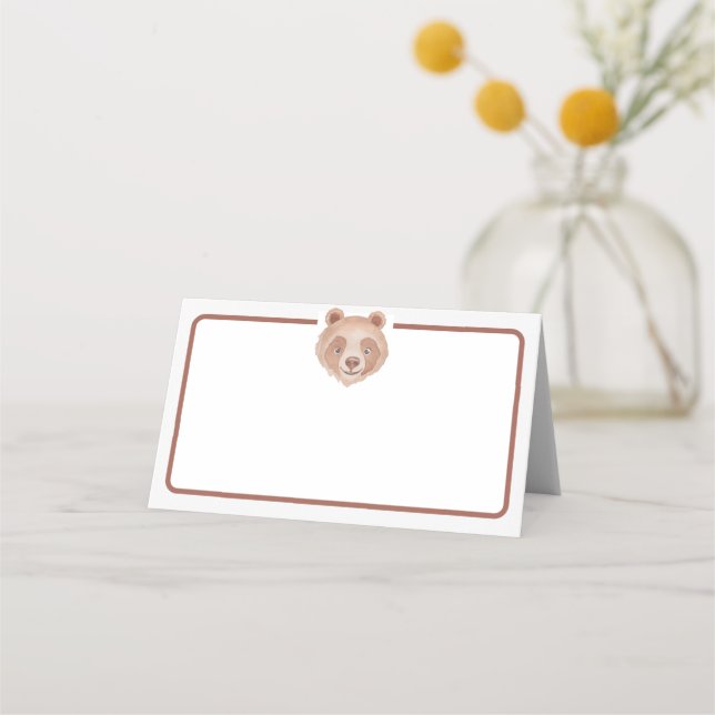 Asiento Tarjeta Rustic Bear Birday Place - Fiesta de Oso T (Anverso)