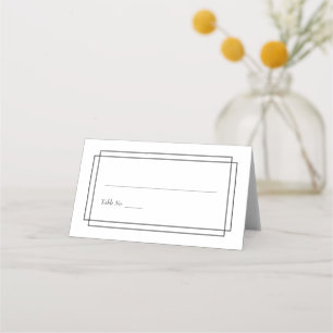 Asiento Tarjeta simple en la recepción de la boda blanca