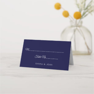 Asiento Tarjeta simple personalizada de Boda azul de la Ma