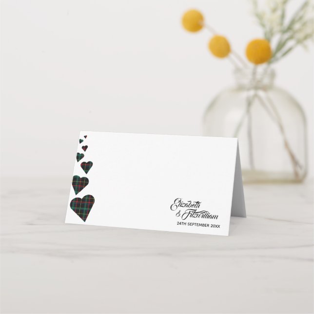 Asiento Tarjeta verde para el lugar de la tabla de tartán  (Anverso)