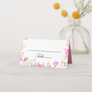 Asiento Única tarjeta de Boda floral romántica