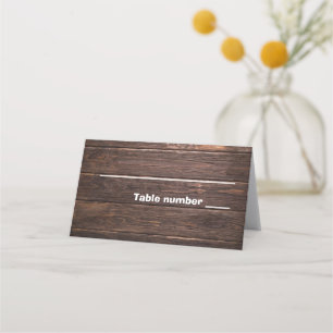 Asiento Única tarjeta de lugar plegado de Boda de madera r