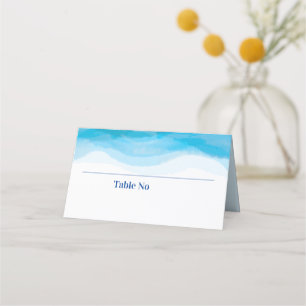 Asiento Waves acuarela Boda Número de tabla Tarjeta de lug