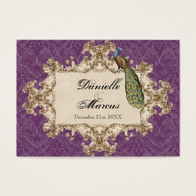 Asientos de mesa: pavo real y pavo real púrpura (Frente)