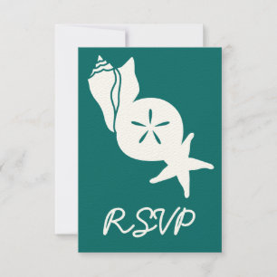 Asientos de verano con tarjeta RSVP Verde azulada