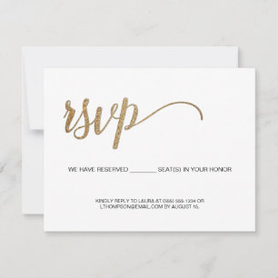Asientos Reservados con RSVP Minimalista Dorada pa