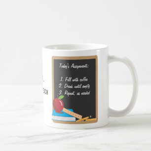 Asignación de la taza de café de la pizarra de l
