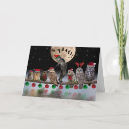 Asio bailando con búhos en la noche de los Navidad