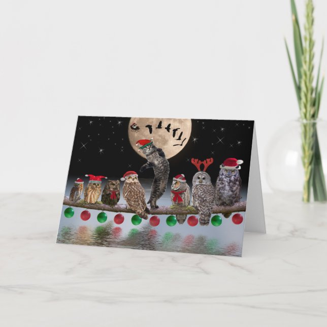 Asio bailando con búhos en la noche de los Navidad (Anverso)