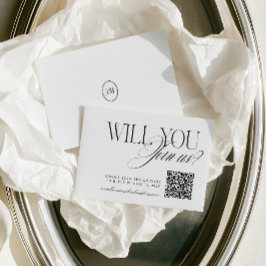 Asistencia Código QR Tarjeta de Confirmación de Boda Minimali
