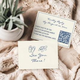 Asistencia Elegante Tarjeta de Confirmación de Boda con Códig