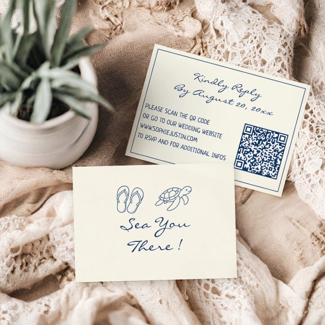 Asistencia Elegante Tarjeta de Confirmación de Boda con Códig (Subido por el creador)