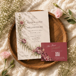 Asistencia Elegante Tarjeta de Confirmación de Boda Floral Ro
