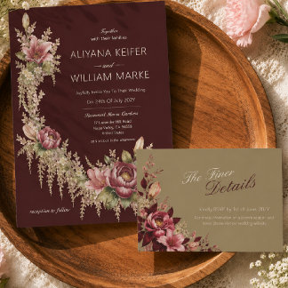 Asistencia Elegante Tarjeta de Confirmación de Boda Romántica